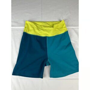 Z Supply Active Teal Blue Green Biker Shorts Womens L Athletic Gym Yoga